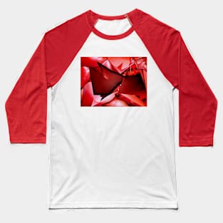 Geometric Shapes in Red Color Baseball T-Shirt